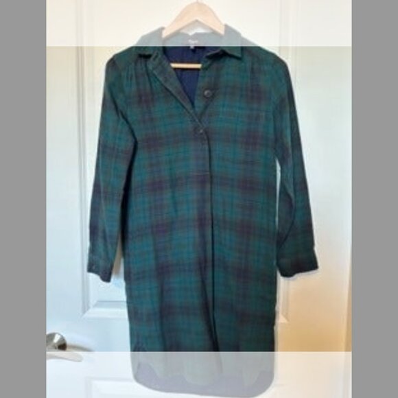 Madewell Green Plaid Shirt Dress, Size XXS - Picture 5 of 9